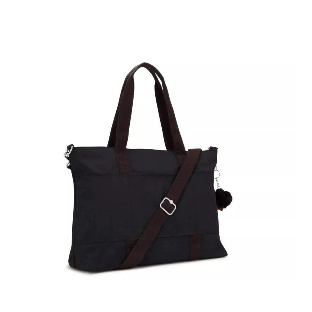 Kipling Natalie 15" Laptop Tote Bag Black Nylon New - Picture 3 of 8